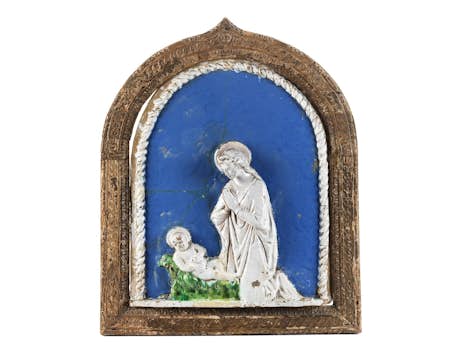 Majolika-Relief Maria mit dem Kinde, 16. Jahrhundert